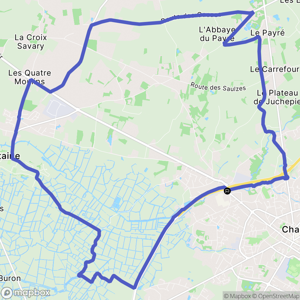 Challans : carte du parcours de randonnée - France