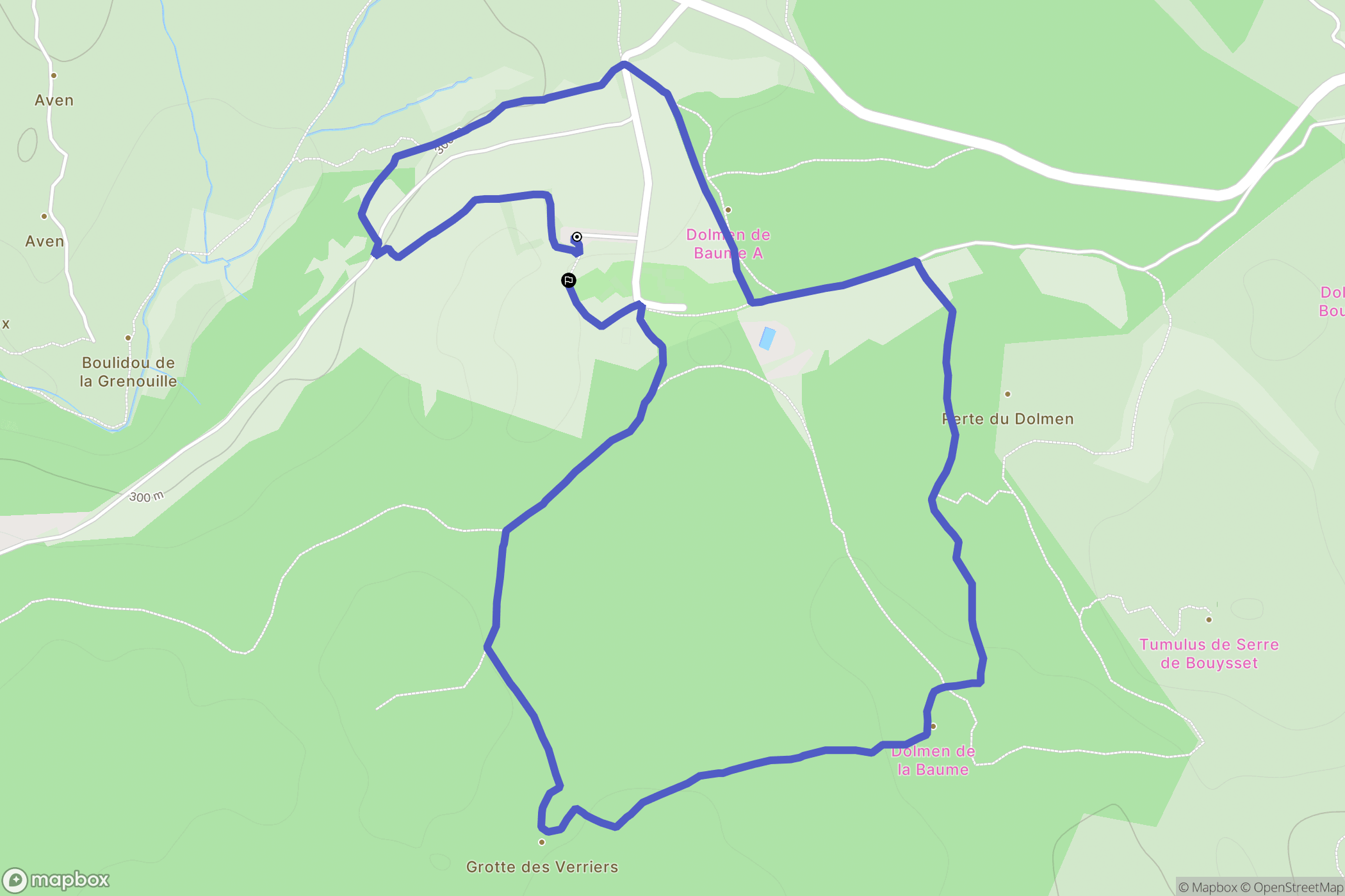 Ferrières-les-Verreries : carte du parcours de randonnée - France
