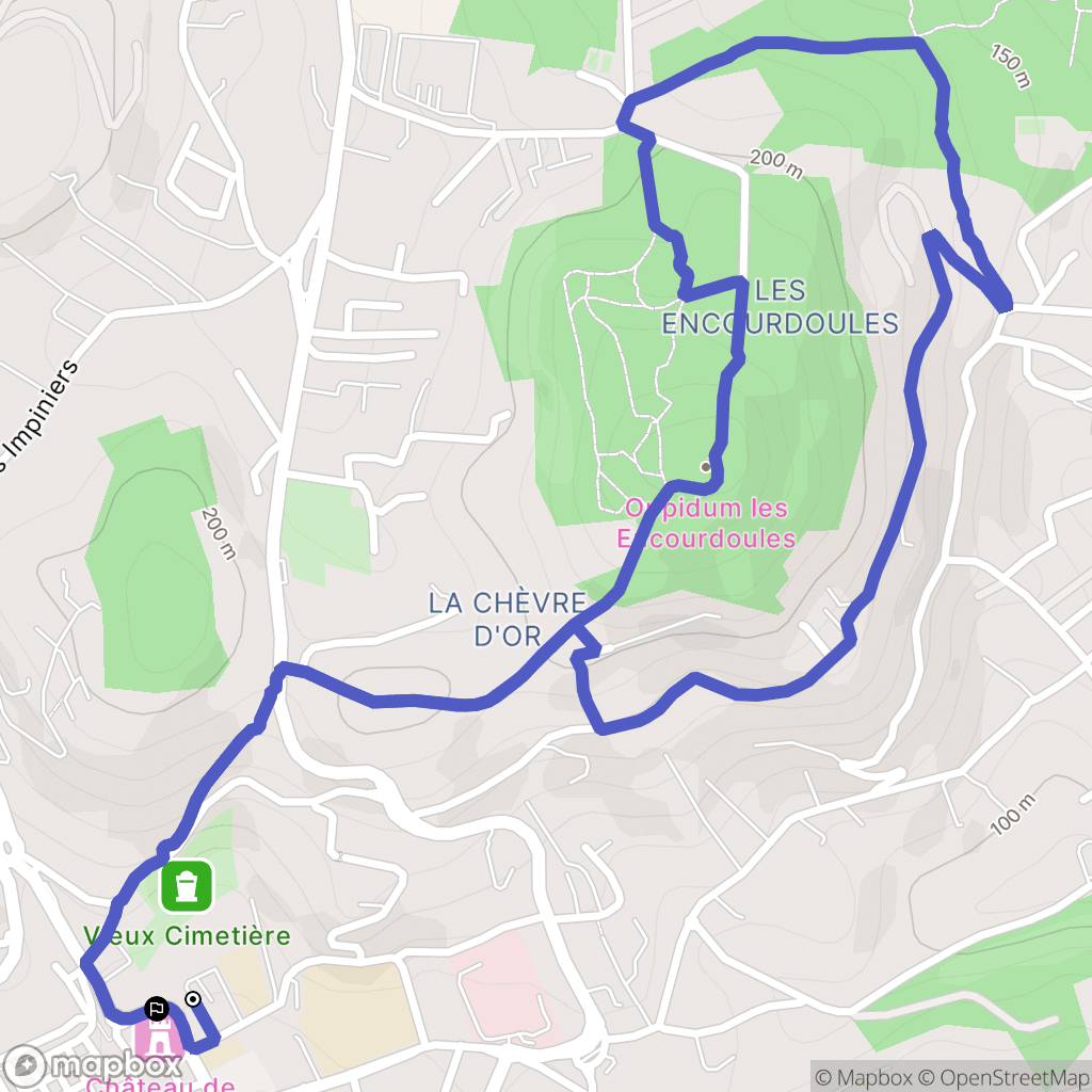 Vallauris : carte du parcours de randonnée - France