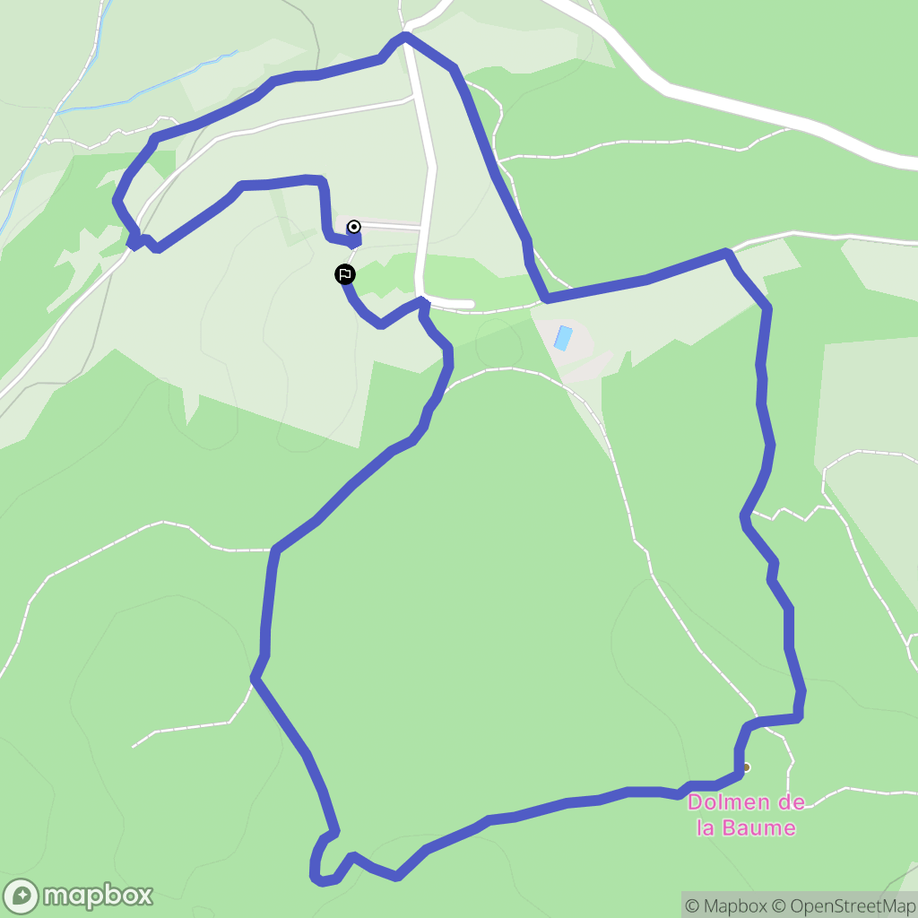 Ferrières-les-Verreries : carte du parcours de randonnée - France