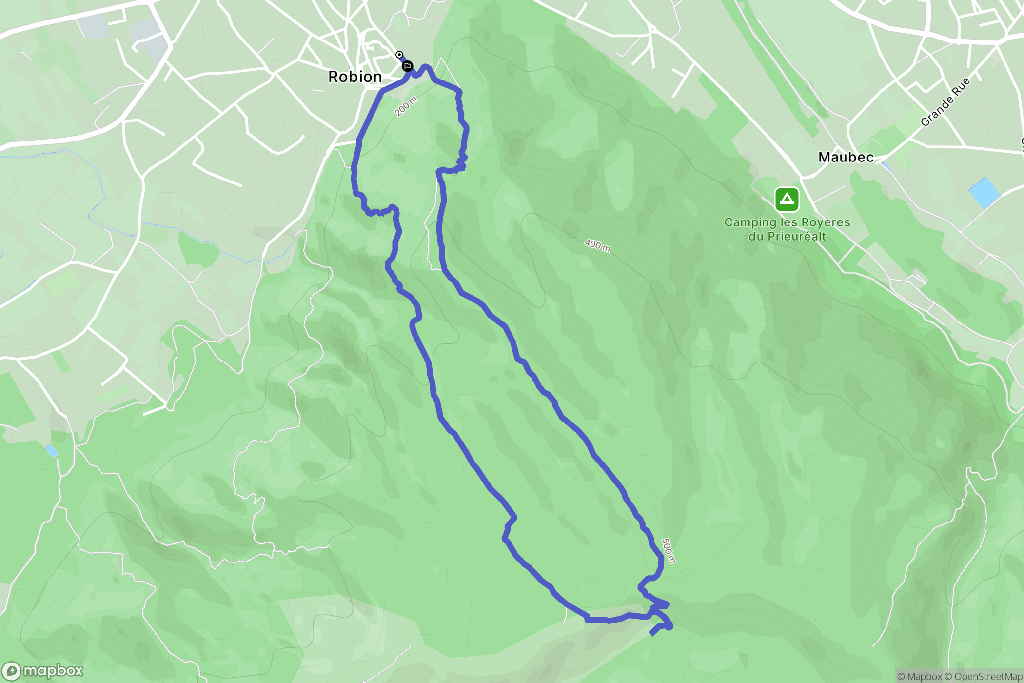 Robion : carte du parcours de randonnée - France
