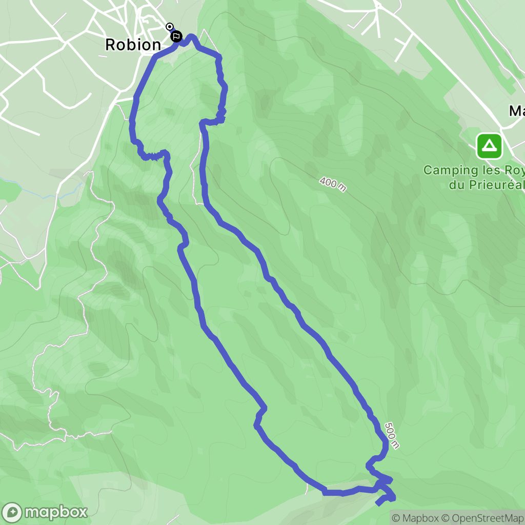 Robion : carte du parcours de randonnée - France