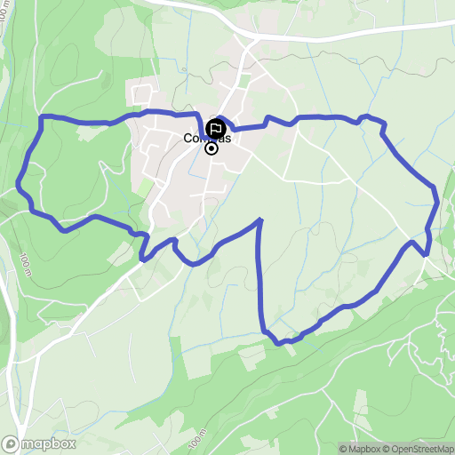 Combas : carte du parcours de randonnée - France