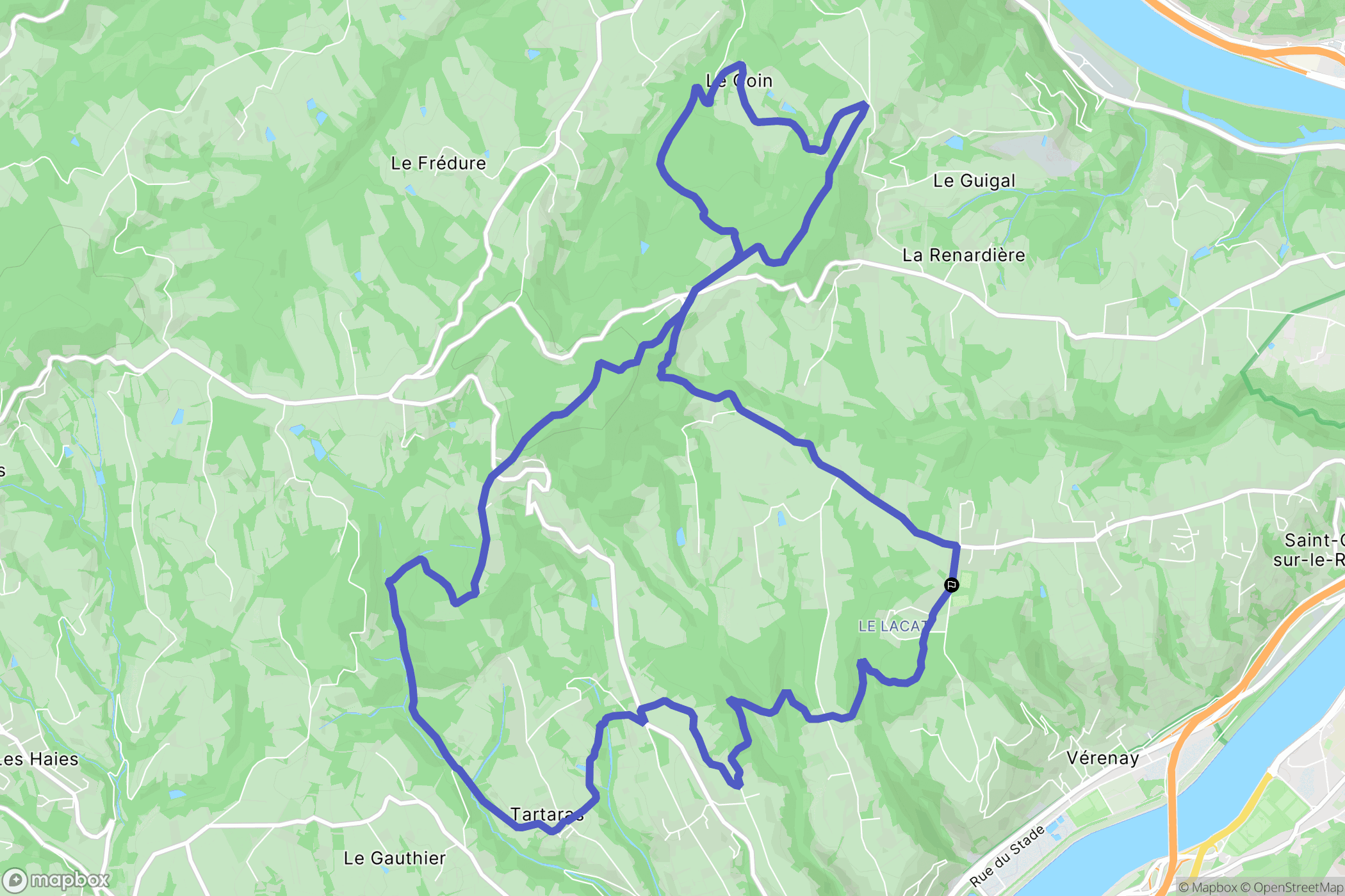 Saint-Cyr-sur-le-Rhône : carte du parcours de randonnée - France