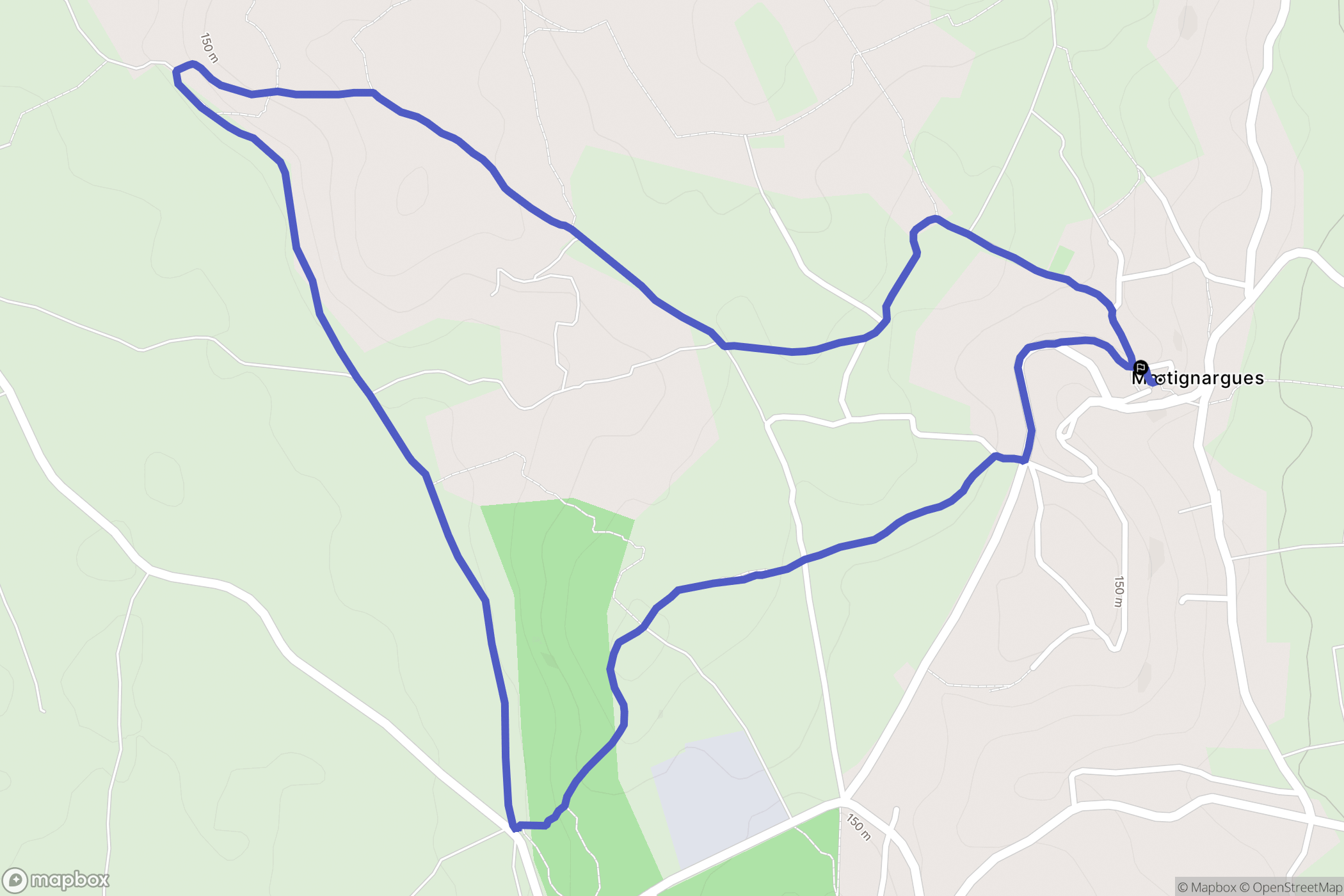 Martignargues : carte du parcours de randonnée - France