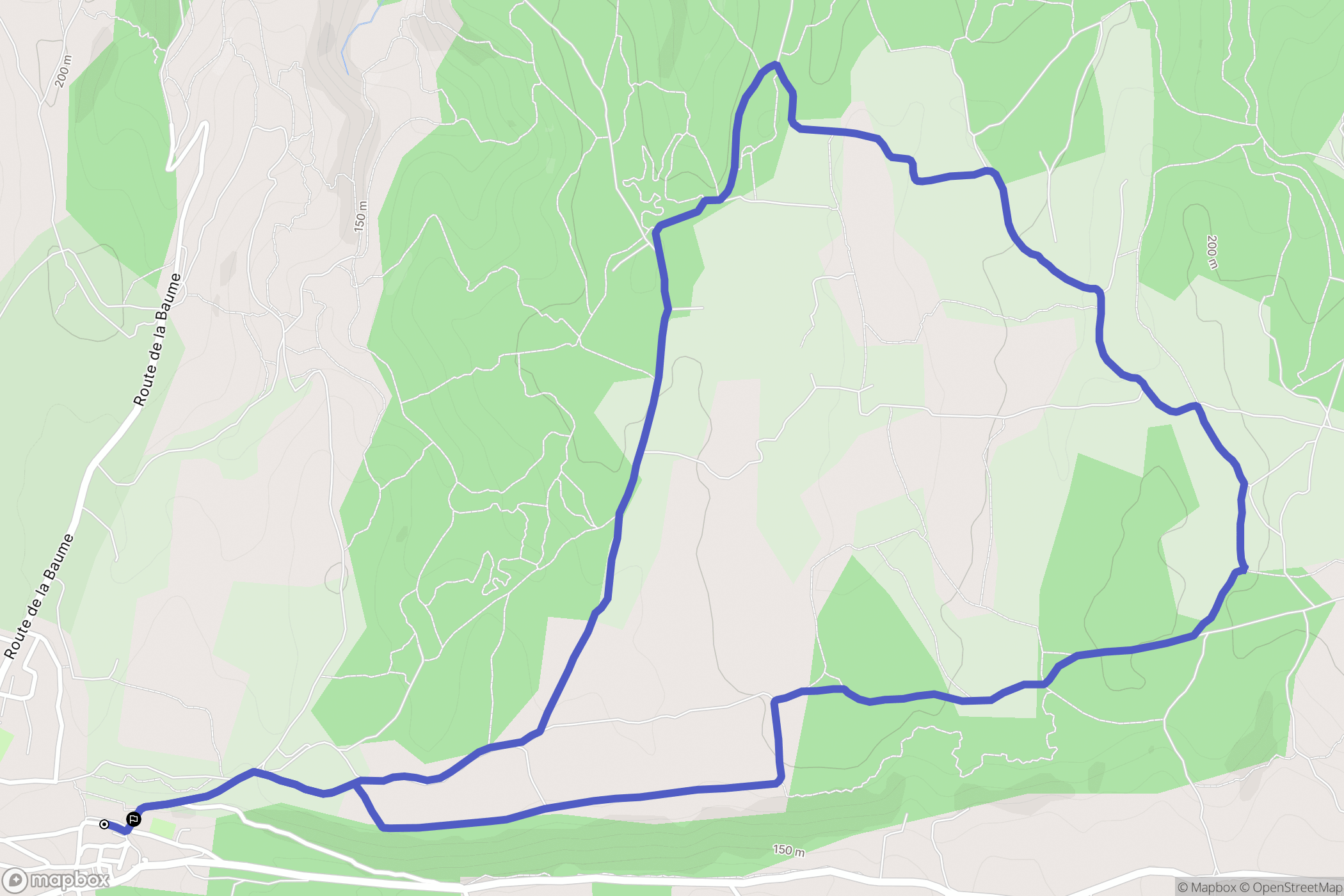 Poulx : carte du parcours de randonnée - France