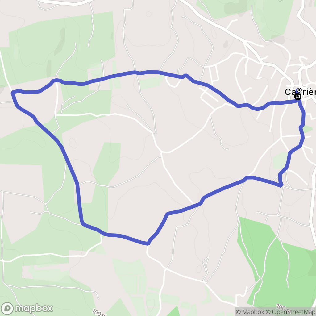 Cabrières : carte du parcours de randonnée - France