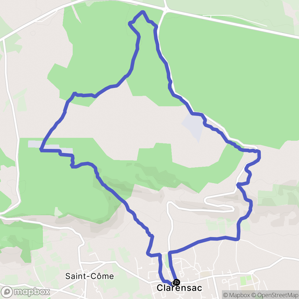 Clarensac : carte du parcours de randonnée - France