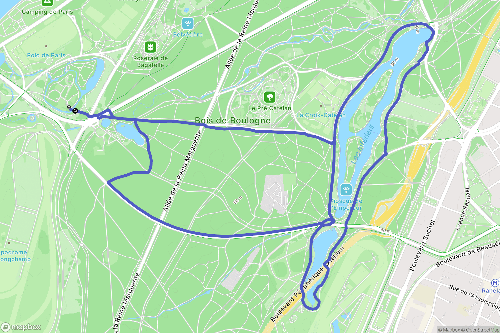 Paris : carte du parcours de randonnée - France