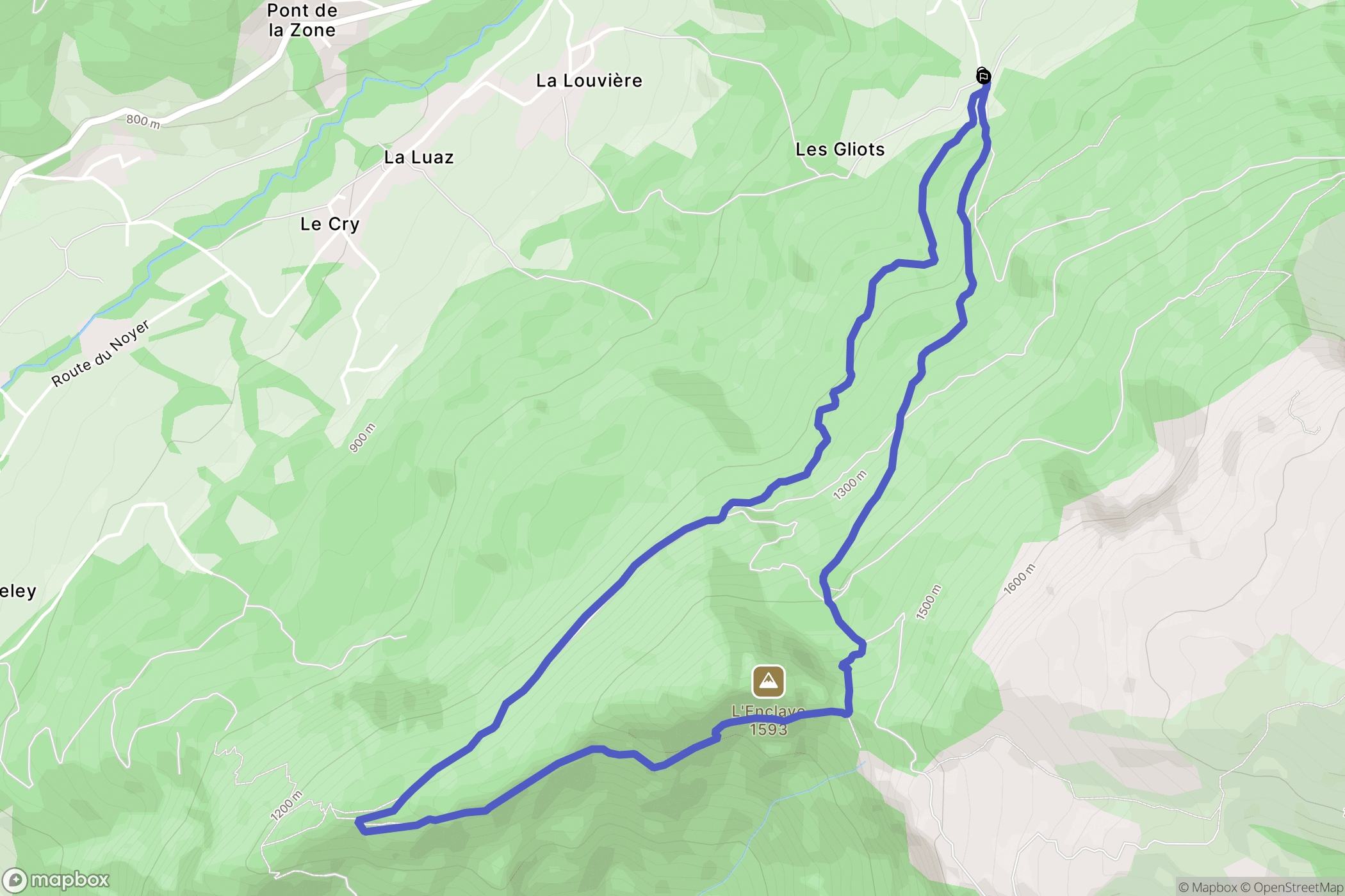 Fillière : carte du parcours de randonnée - France
