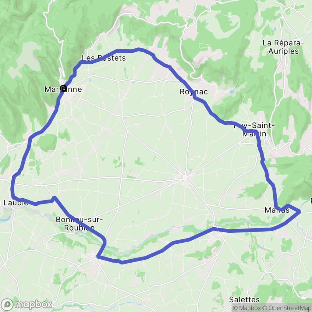 Marsanne : carte du parcours de randonnée - France