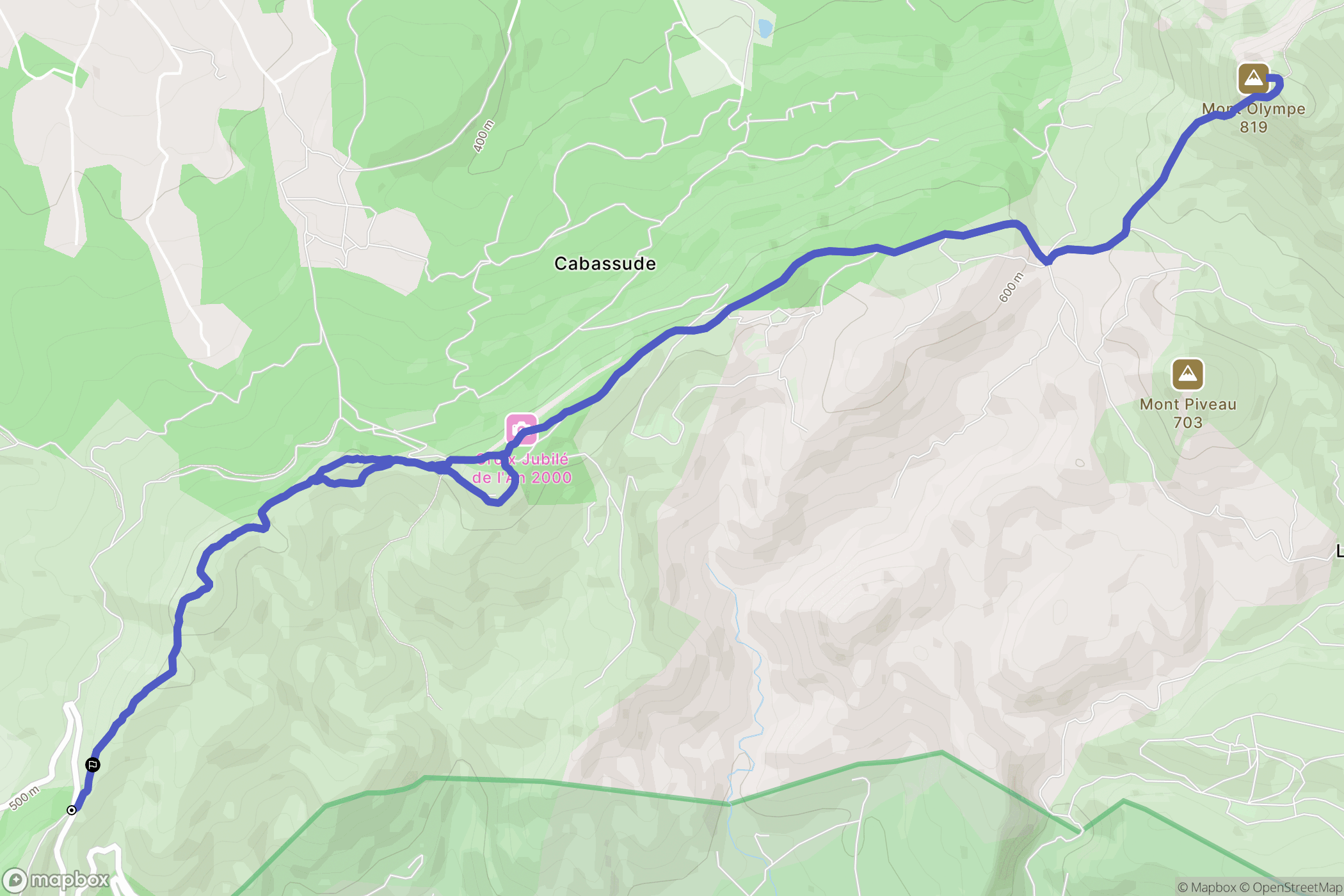 Trets : carte du parcours de randonnée - France