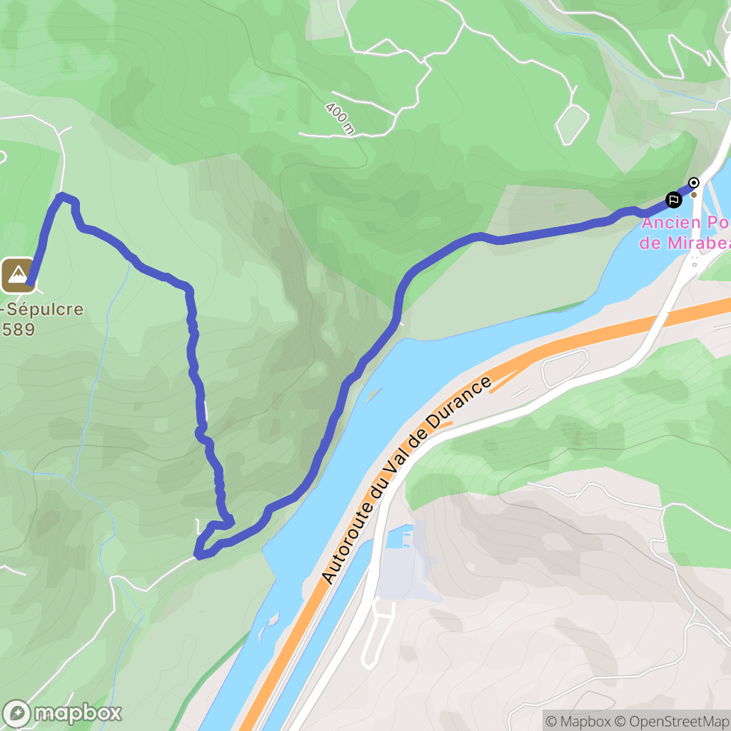 Mirabeau : carte du parcours de randonnée - France