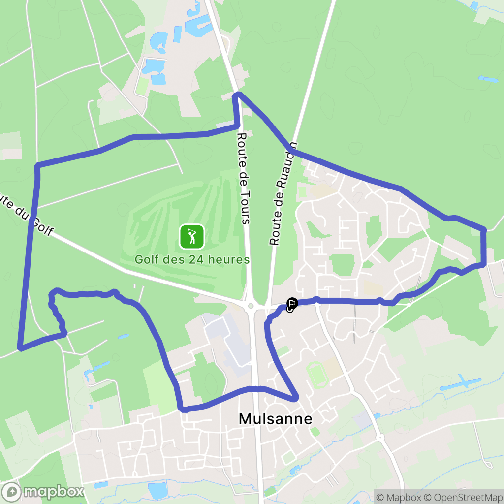 Mulsanne : carte du parcours de randonnée - France
