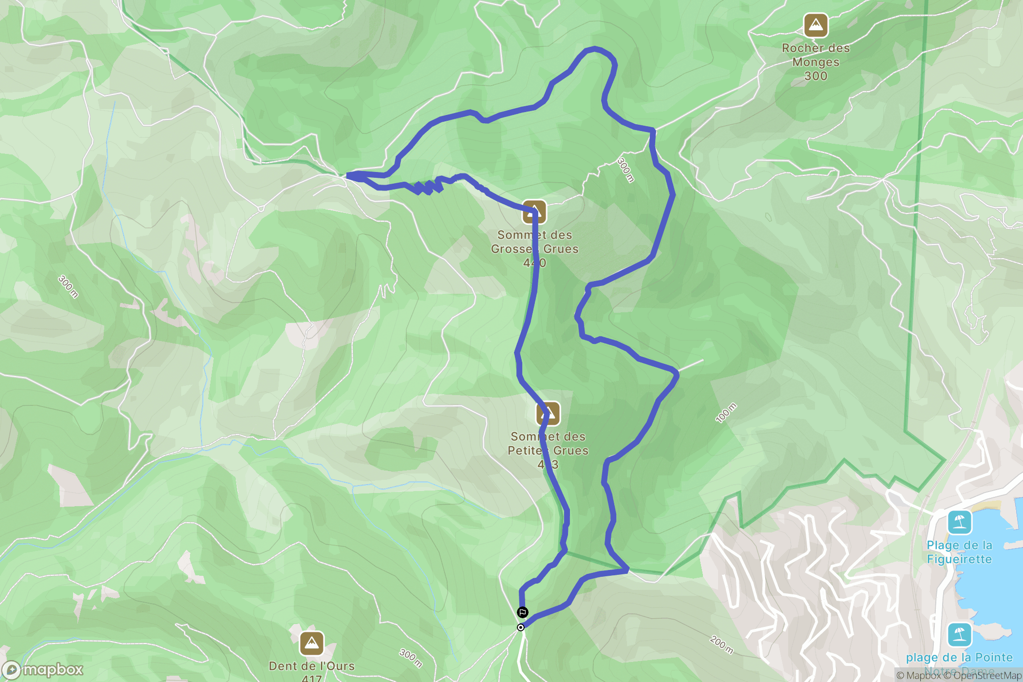 Saint-Raphaël : carte du parcours de randonnée - France