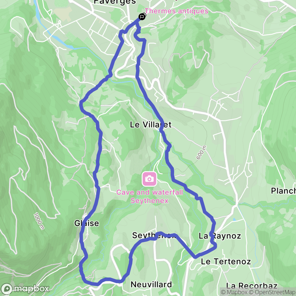 Faverges : carte du parcours de randonnée - France