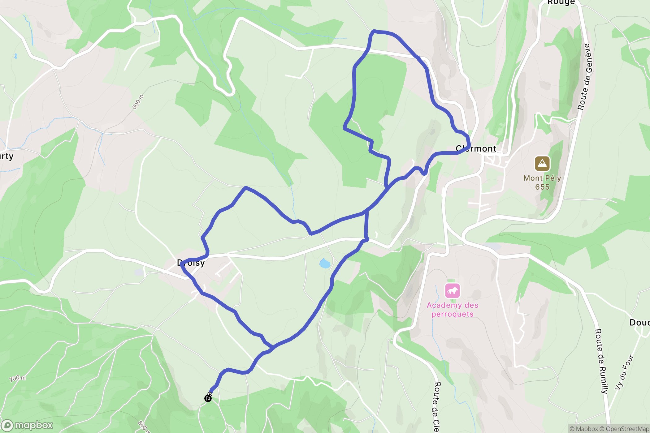 Droisy : carte du parcours de randonnée - France