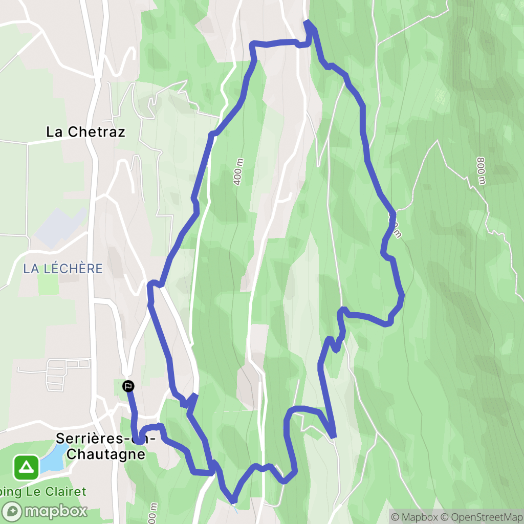 Serrières-en-Chautagne : carte du parcours de randonnée - France