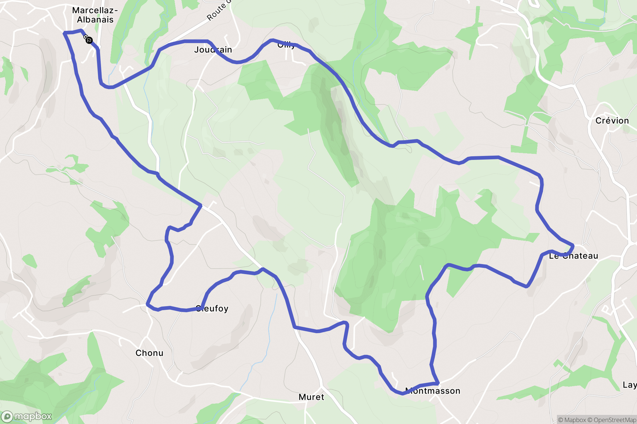 Marcellaz-Albanais : carte du parcours de randonnée - France
