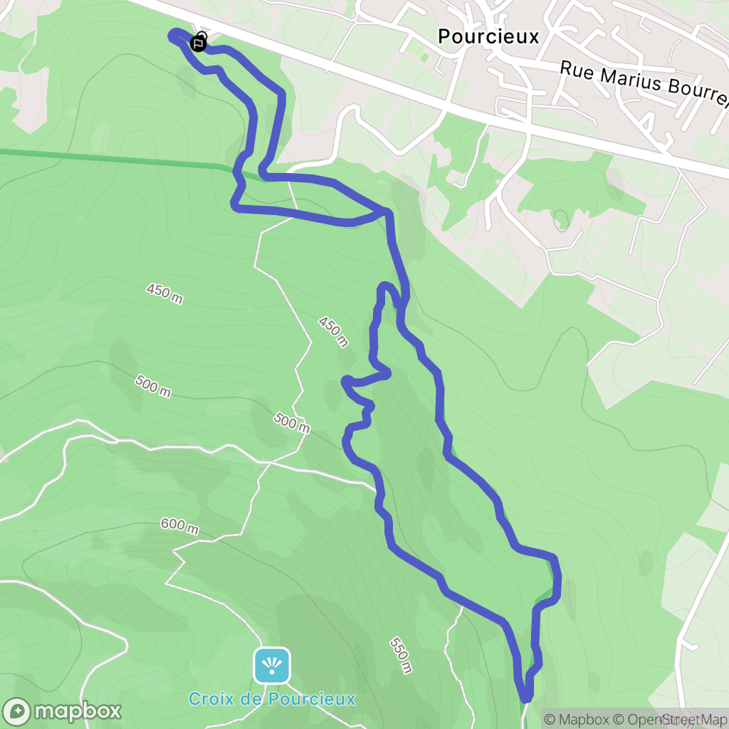 Pourcieux : carte du parcours de randonnée - France