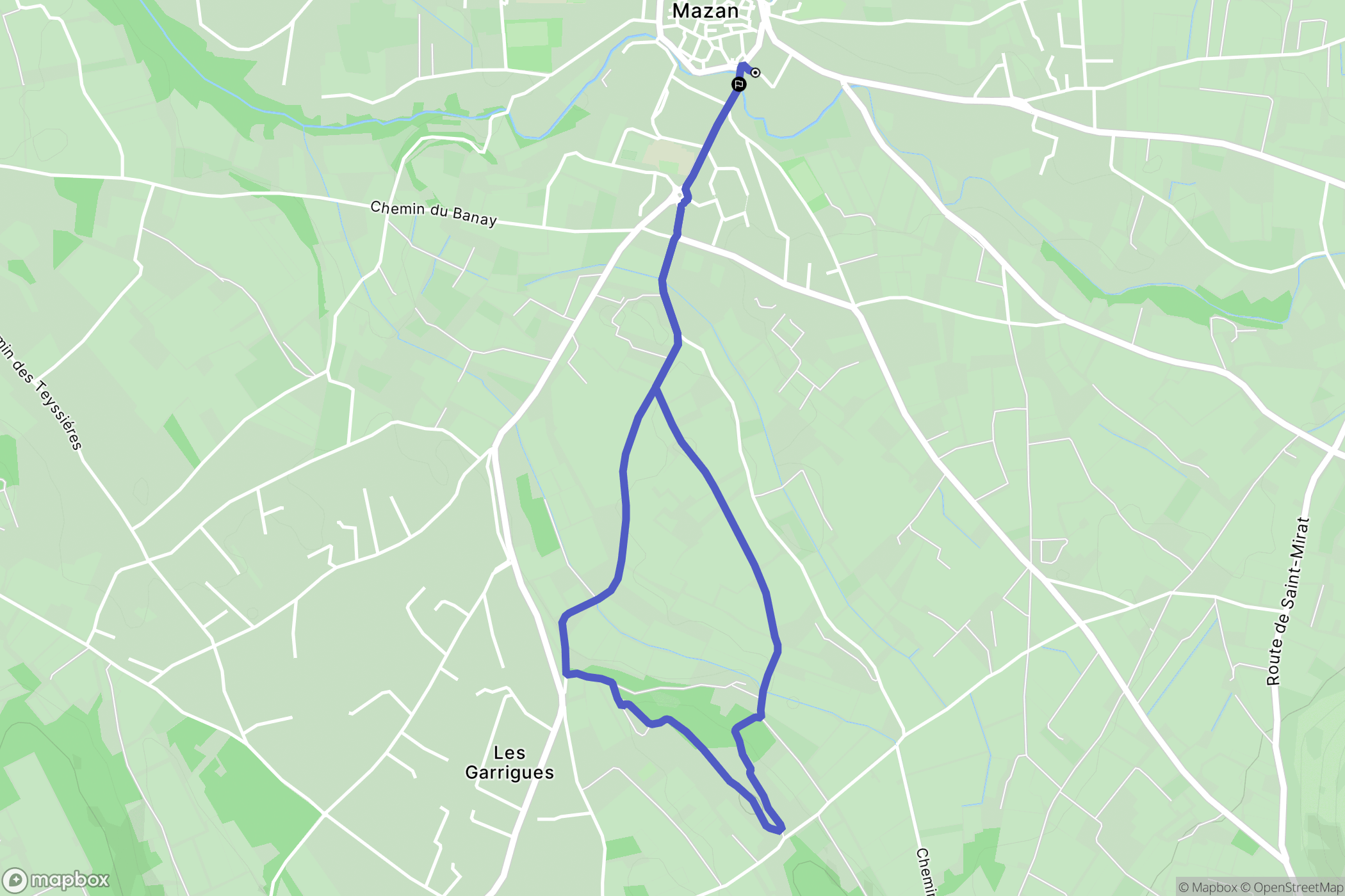 Mazan : carte du parcours de randonnée - France