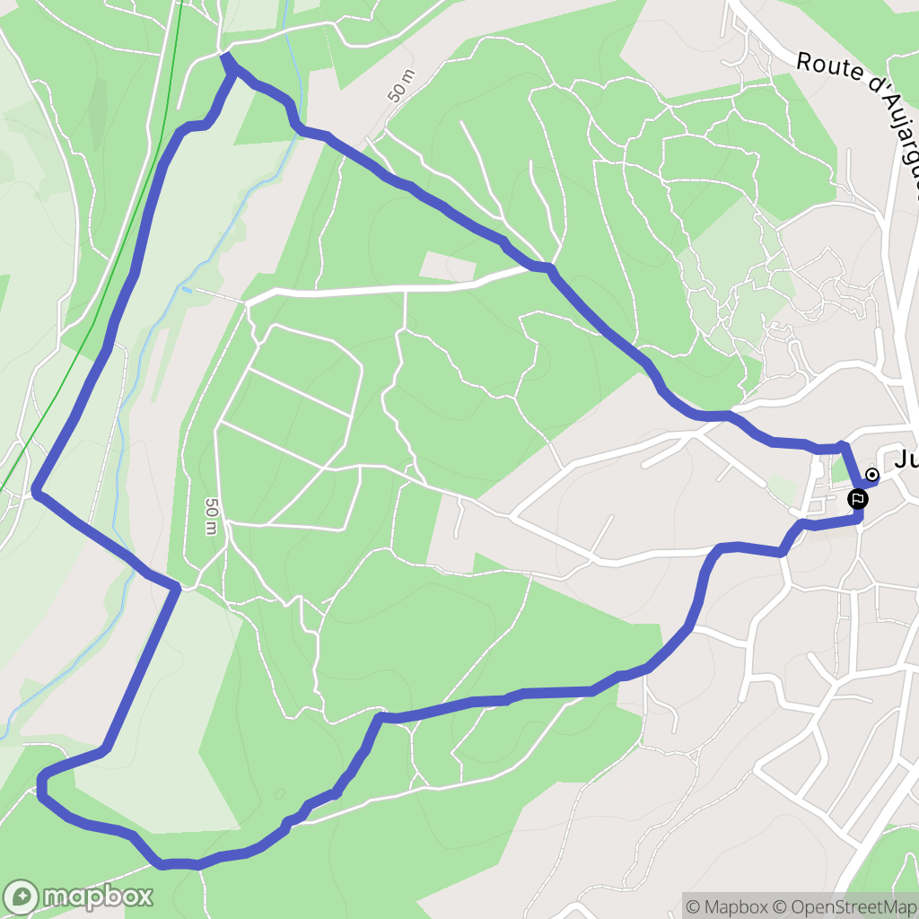 Junas : carte du parcours de randonnée - France
