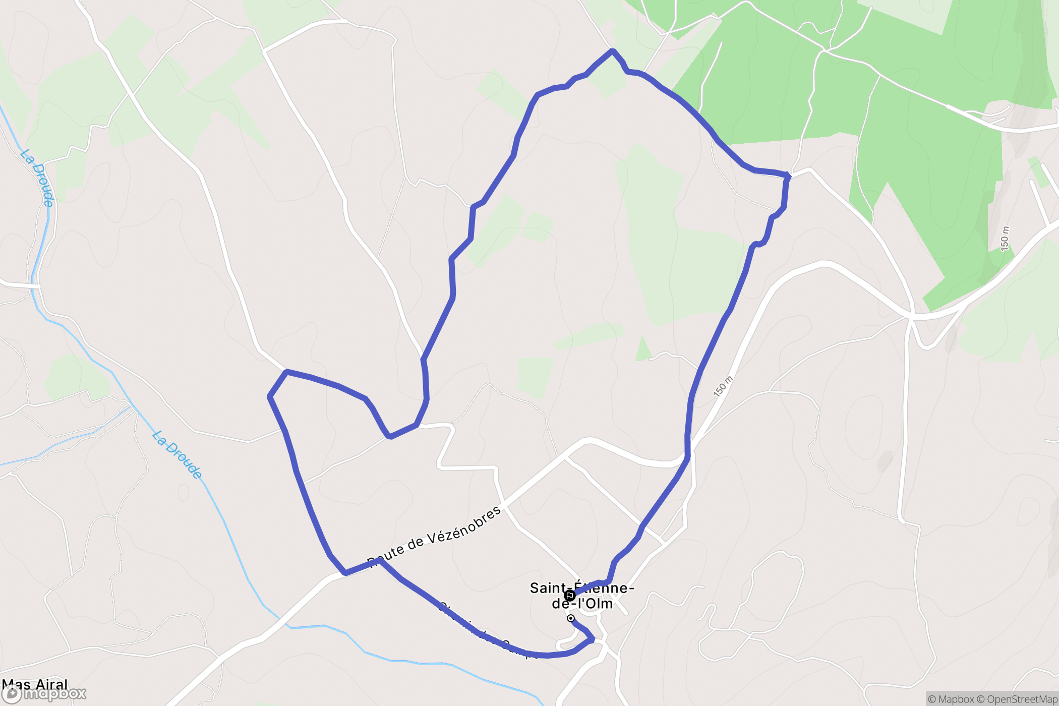 Saint-Étienne-de-l'Olm : carte du parcours de randonnée - France