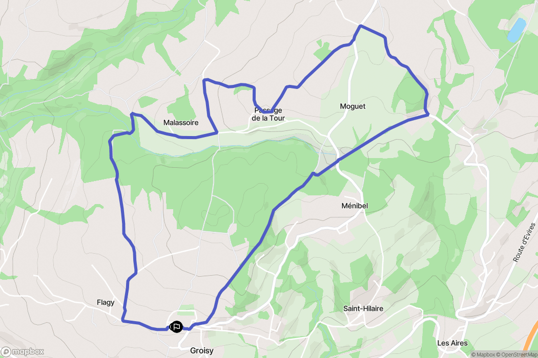 Groisy : carte du parcours de randonnée - France