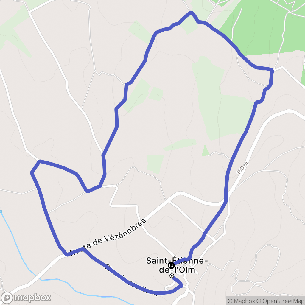 Saint-Étienne-de-l'Olm : carte du parcours de randonnée - France