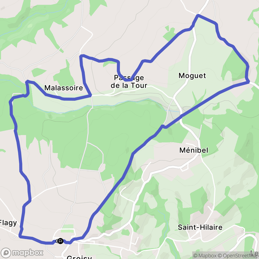 Groisy : carte du parcours de randonnée - France