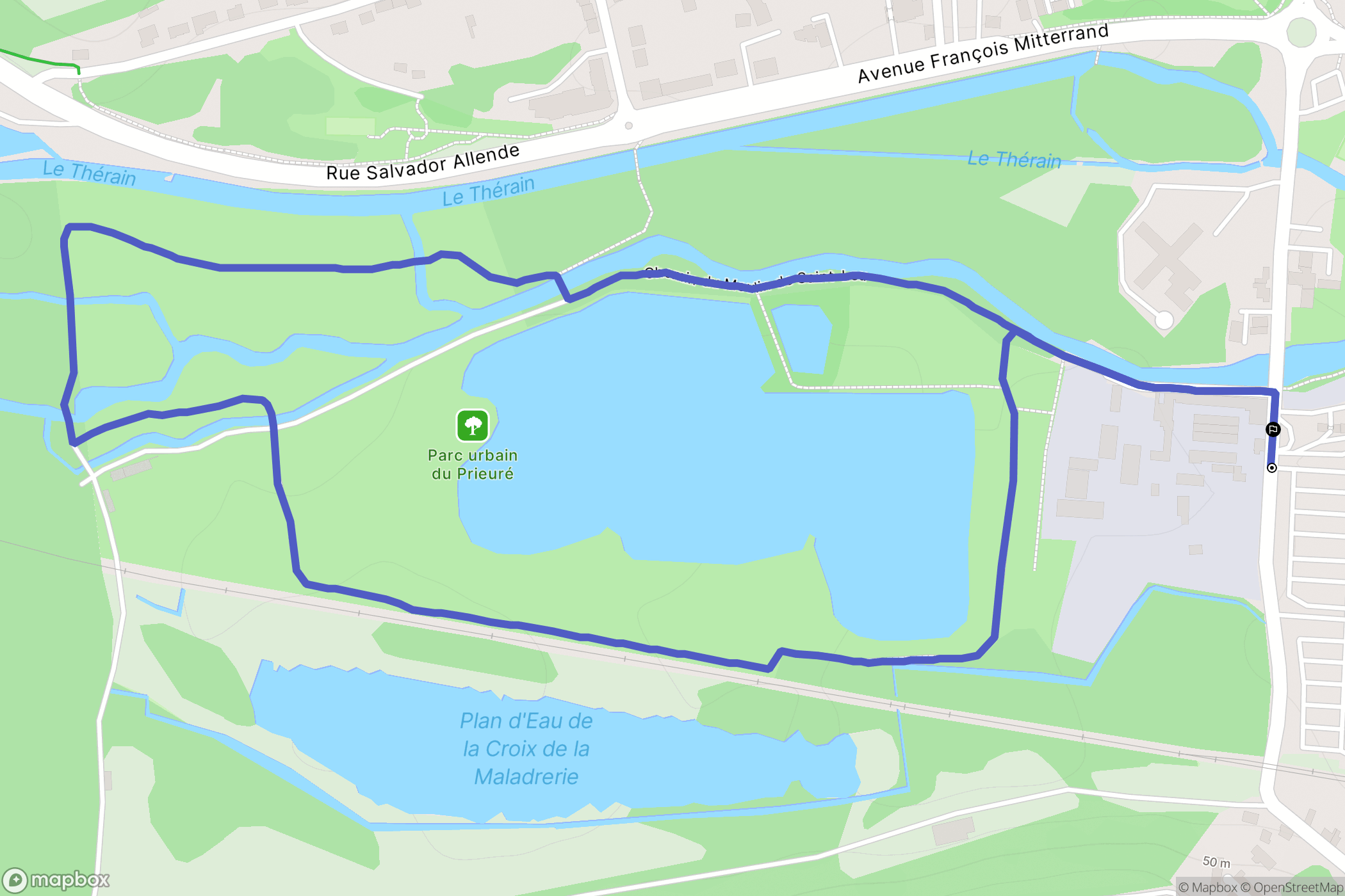 Montataire : carte du parcours de randonnée - France