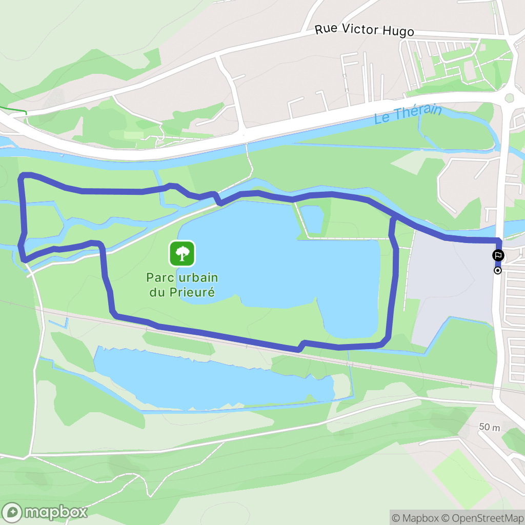 Montataire : carte du parcours de randonnée - France