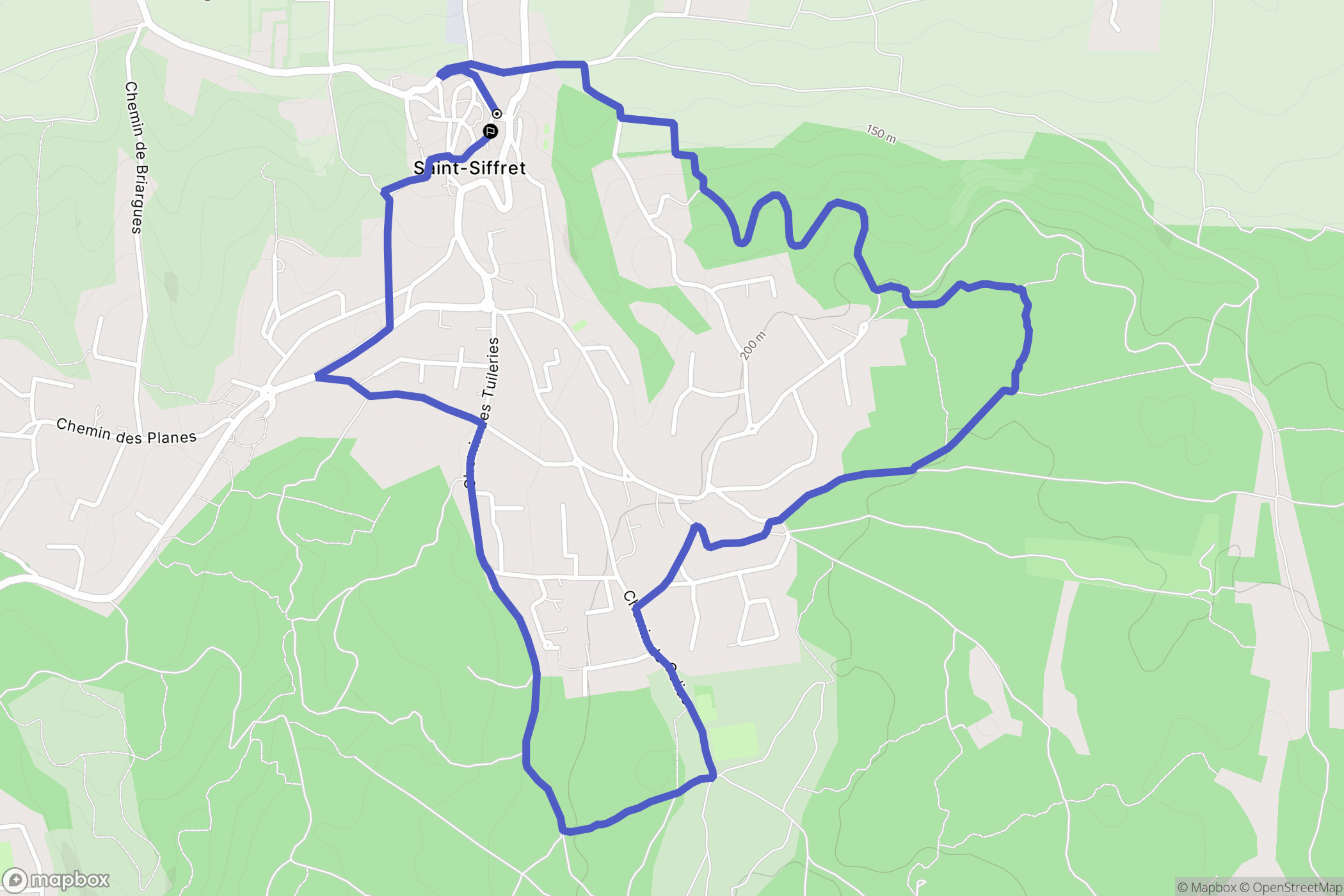 Saint-Siffret : carte du parcours de randonnée - France