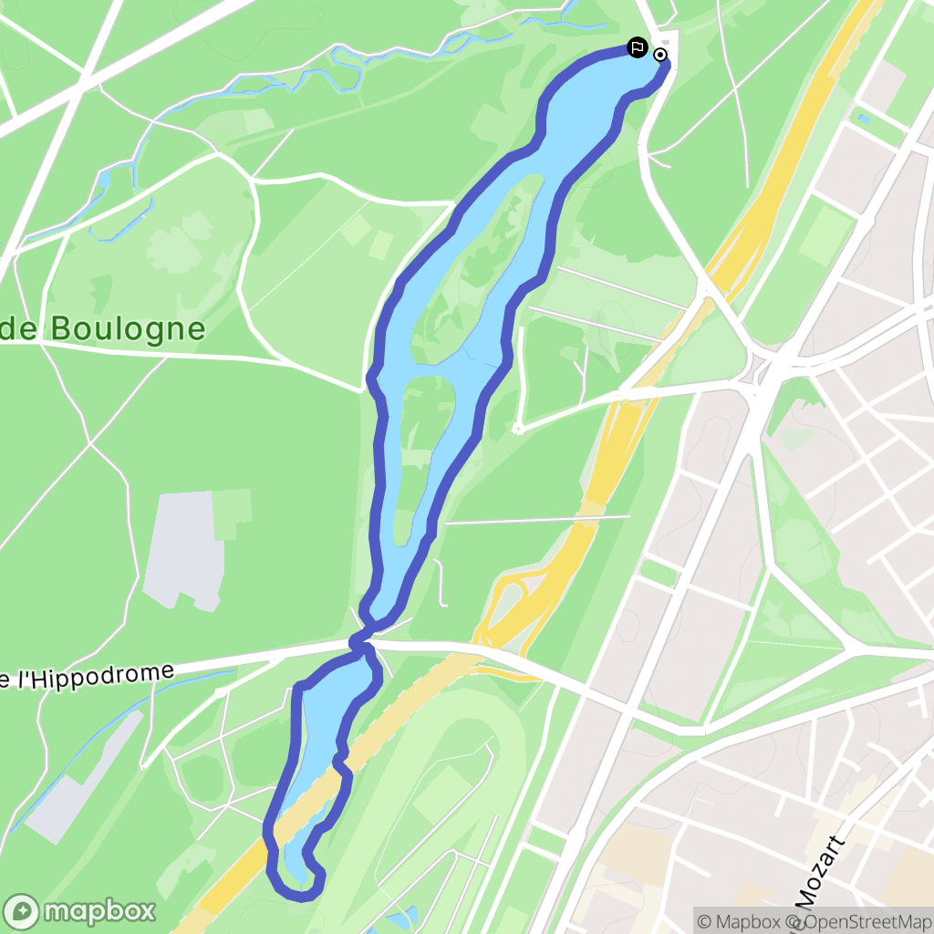 Paris XVIe : carte du parcours de randonnée - France