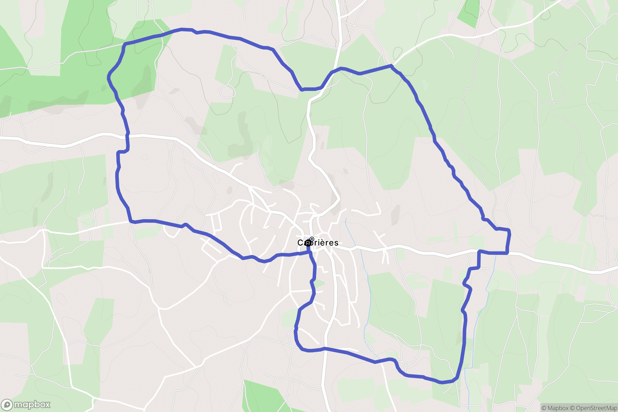 Cabrières : carte du parcours de randonnée - France