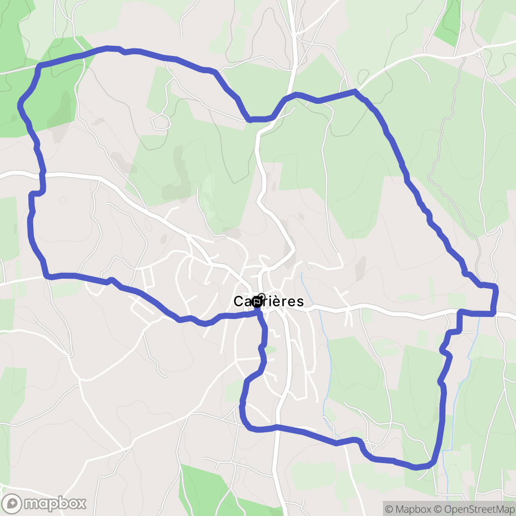 Cabrières : carte du parcours de randonnée - France