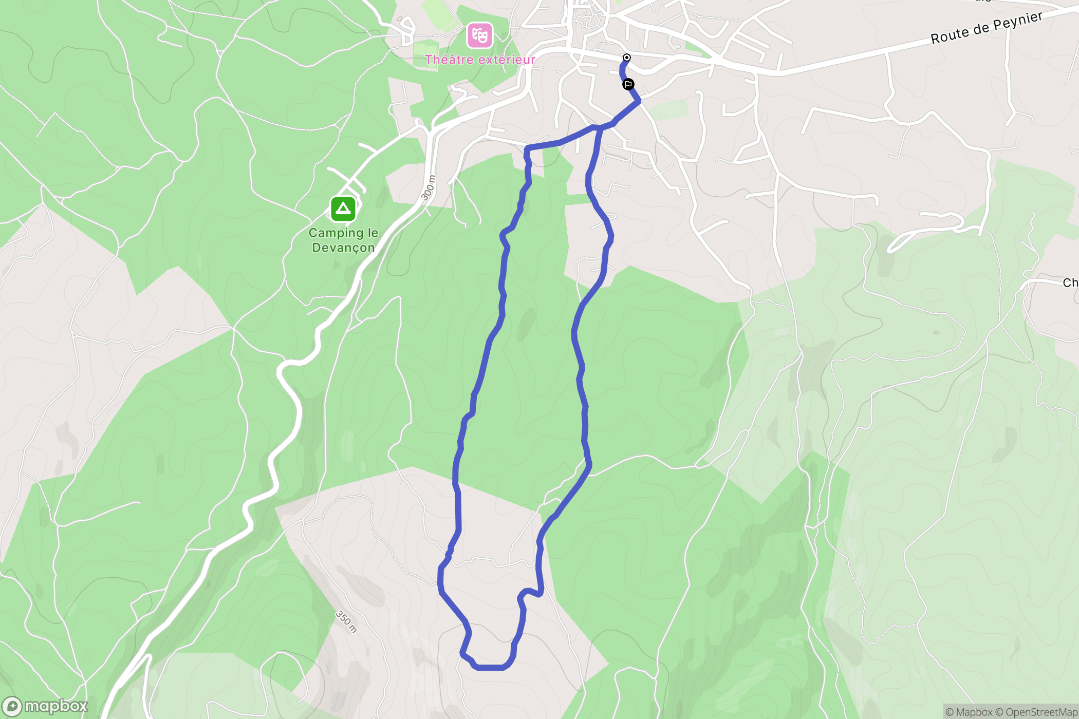 Peynier : carte du parcours de randonnée - France