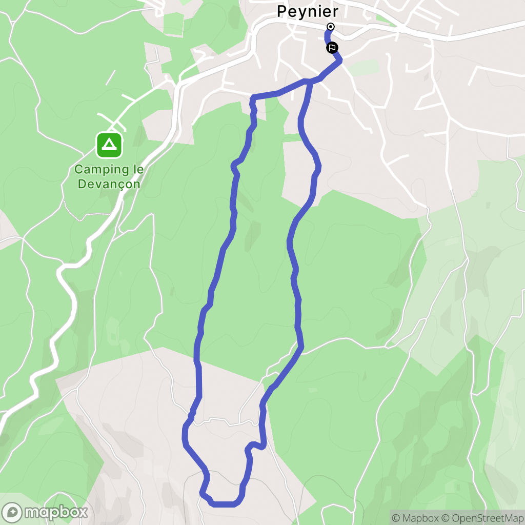 Peynier : carte du parcours de randonnée - France