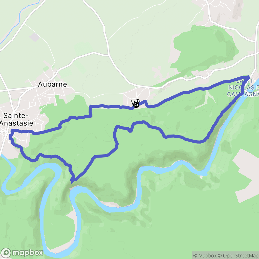 Sainte-Anastasie : carte du parcours de randonnée - France