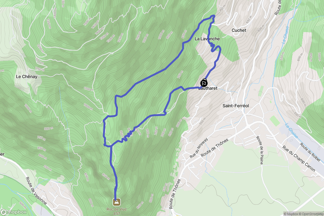 Saint-Ferréol : carte du parcours de randonnée - France