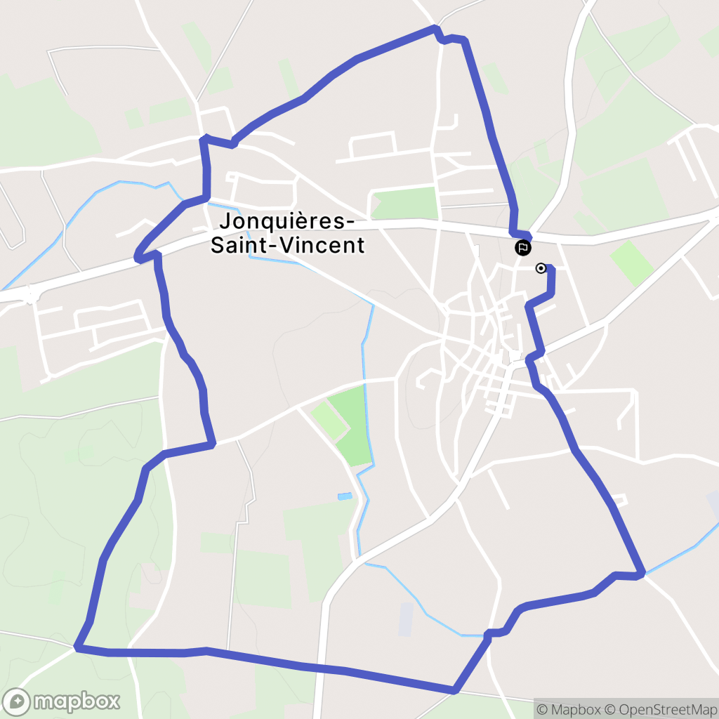 Jonquières-Saint-Vincent : carte du parcours de randonnée - France