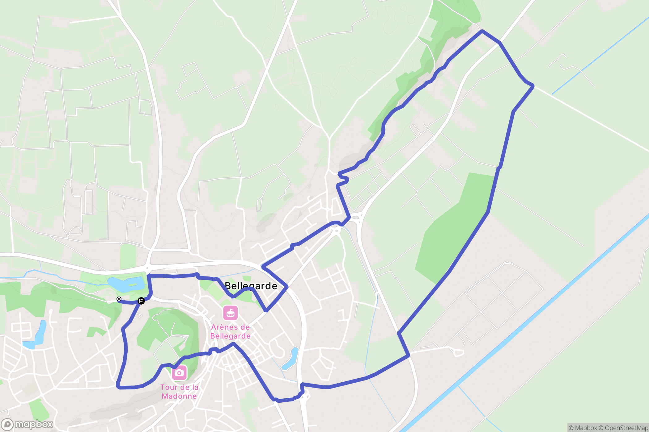 Bellegarde : carte du parcours de randonnée - France