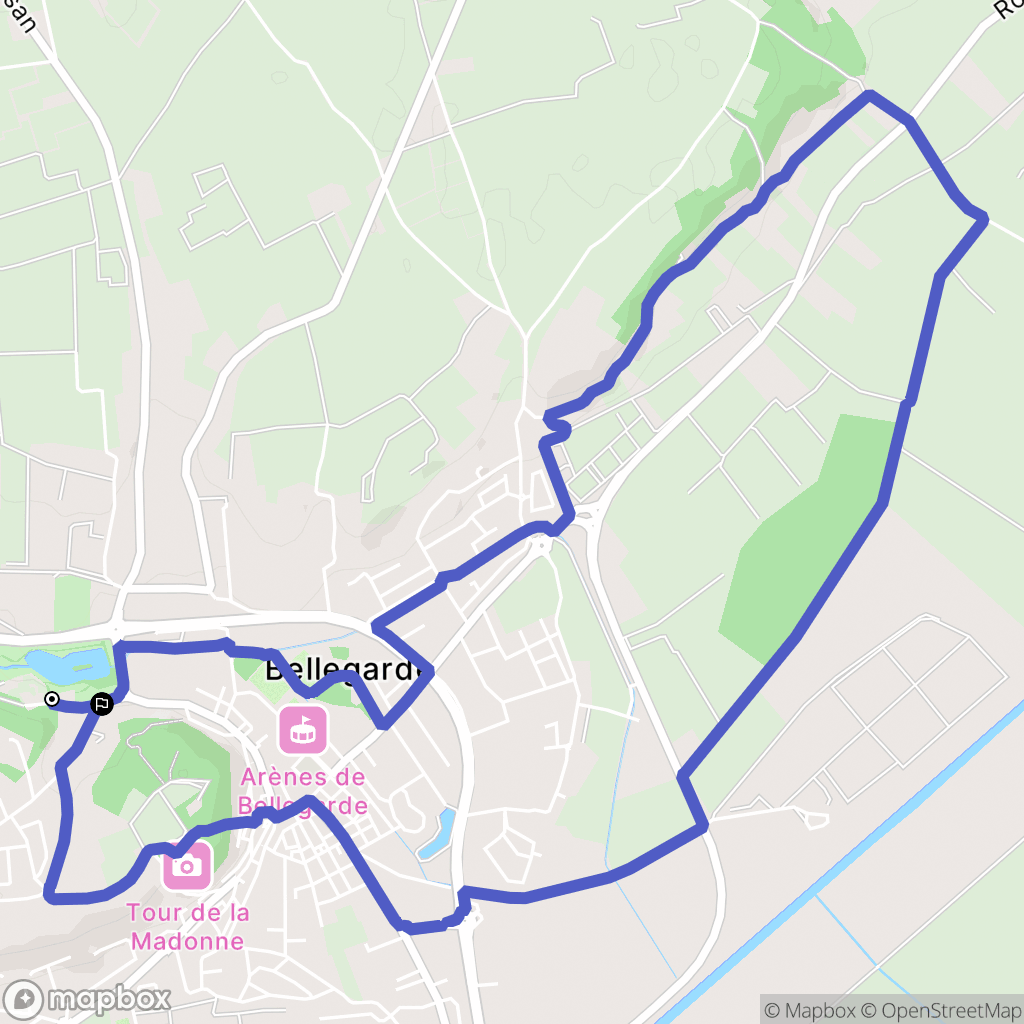 Bellegarde : carte du parcours de randonnée - France