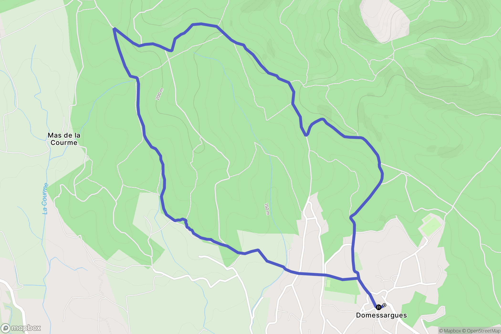 Domessargues : carte du parcours de randonnée - France