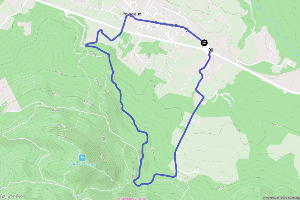Pourcieux : carte du parcours de randonnée - France