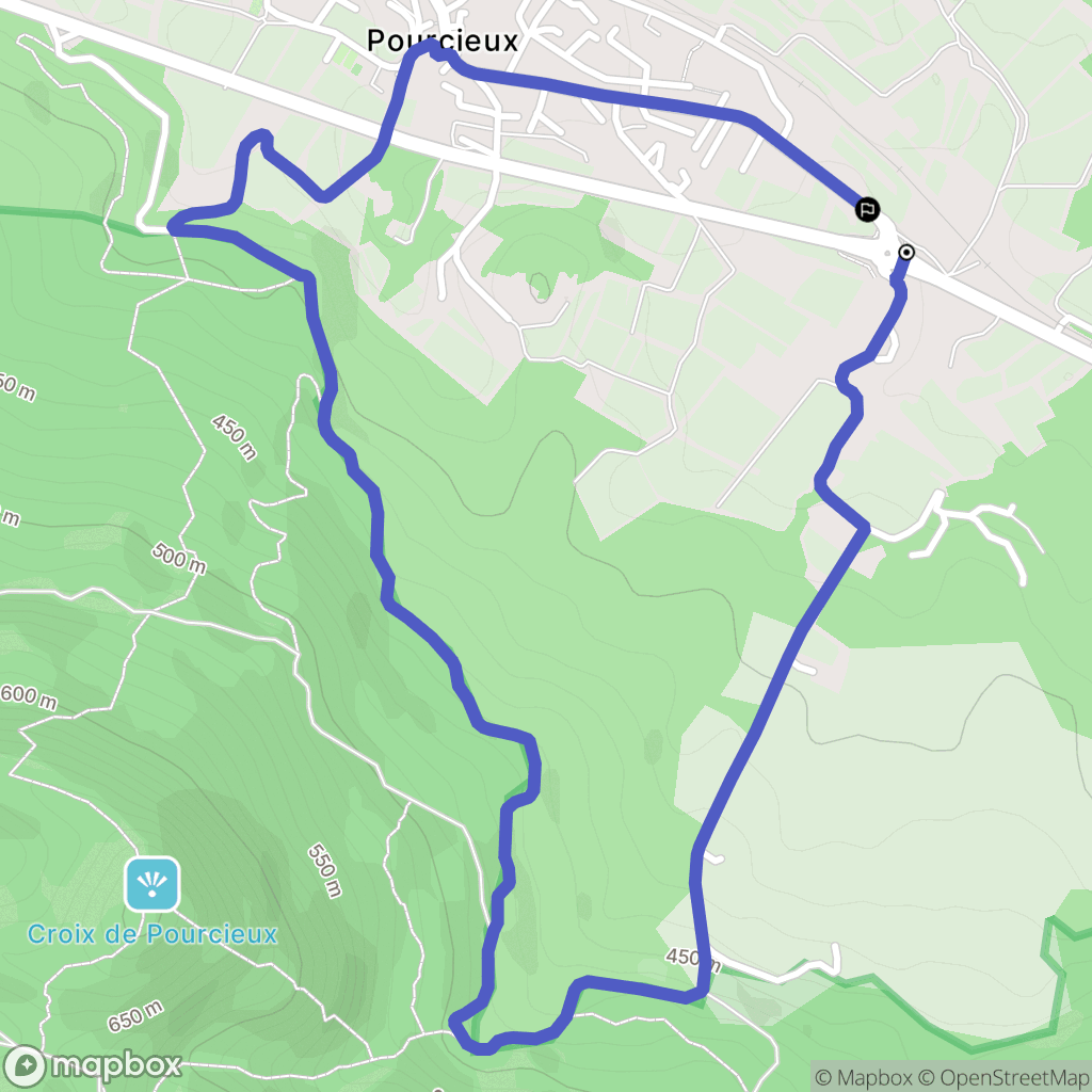 Pourcieux : carte du parcours de randonnée - France