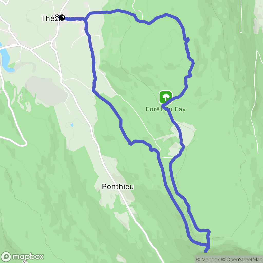 Plateau d'Hauteville : carte du parcours de randonnée - France