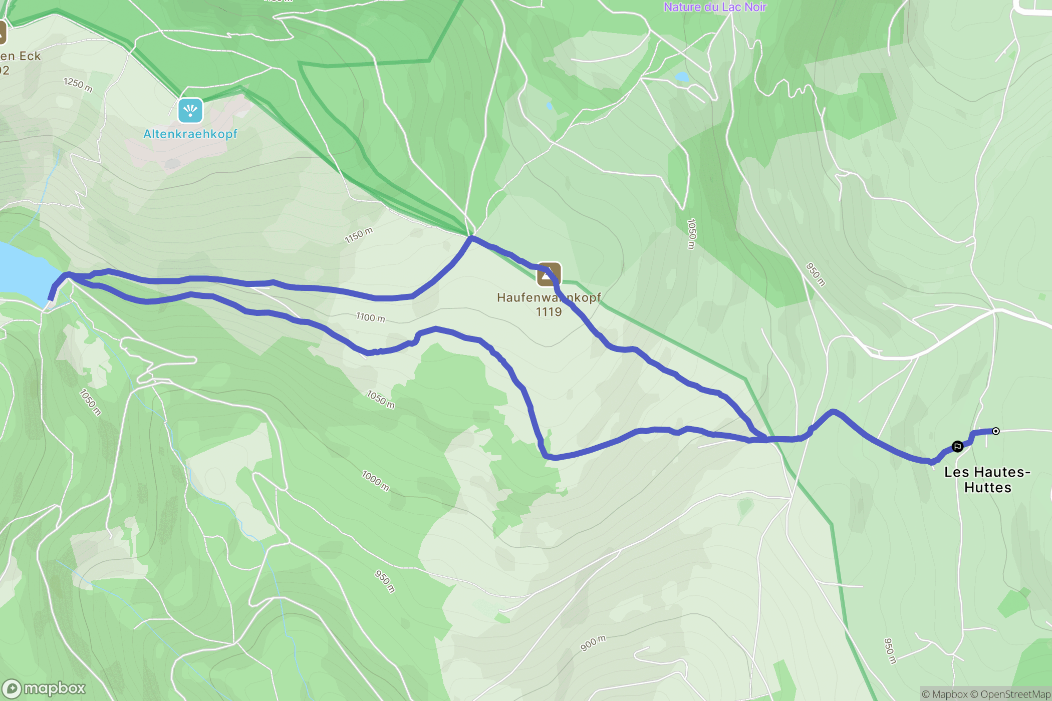 Orbey : carte du parcours de randonnée - France