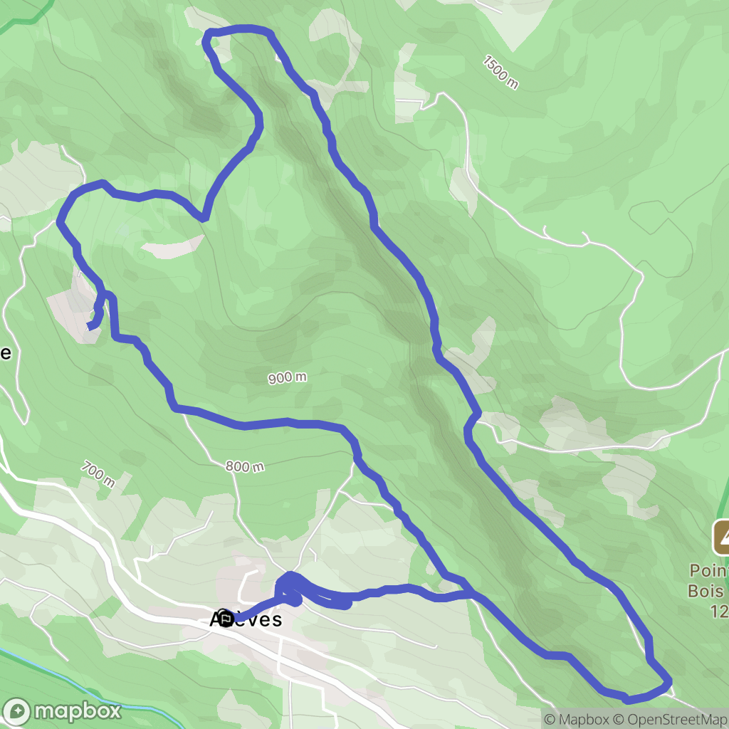 Alléves : carte du parcours de randonnée - France