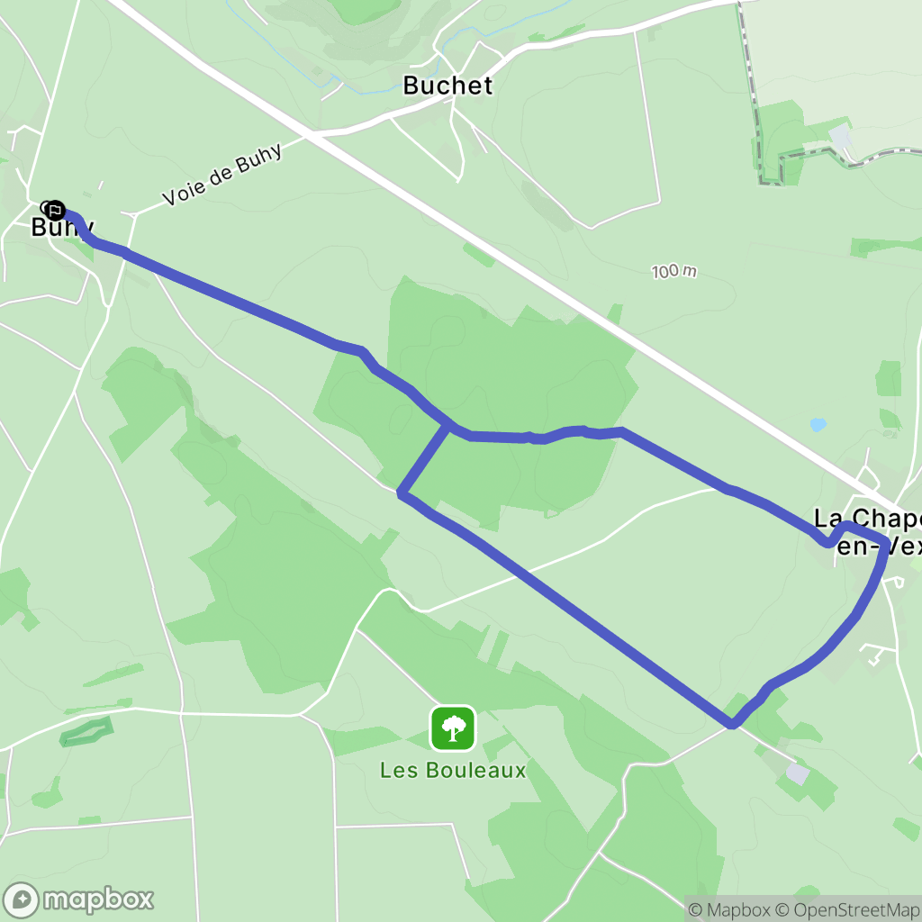 Buhy : carte du parcours de randonnée - France
